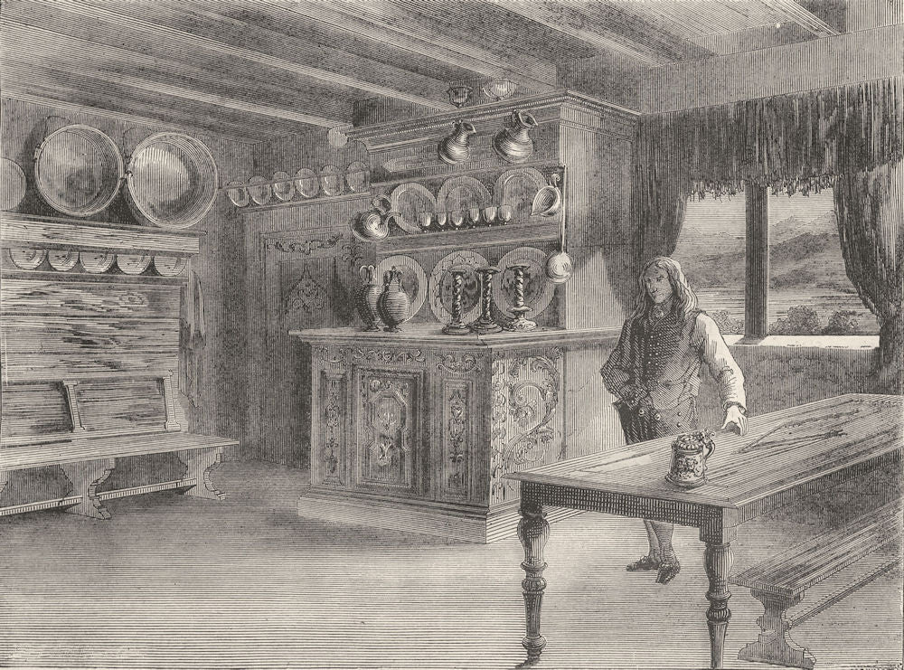 NORWAY. Inn at Bolkesjo 1871 old antique vintage print picture